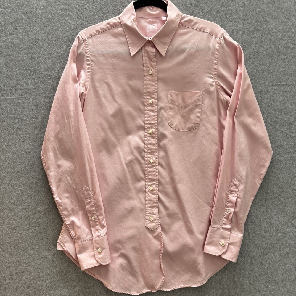 Ann Mashburn Classic Button Up Shirt Sz XL Pink Minimalist Old Money Tailored